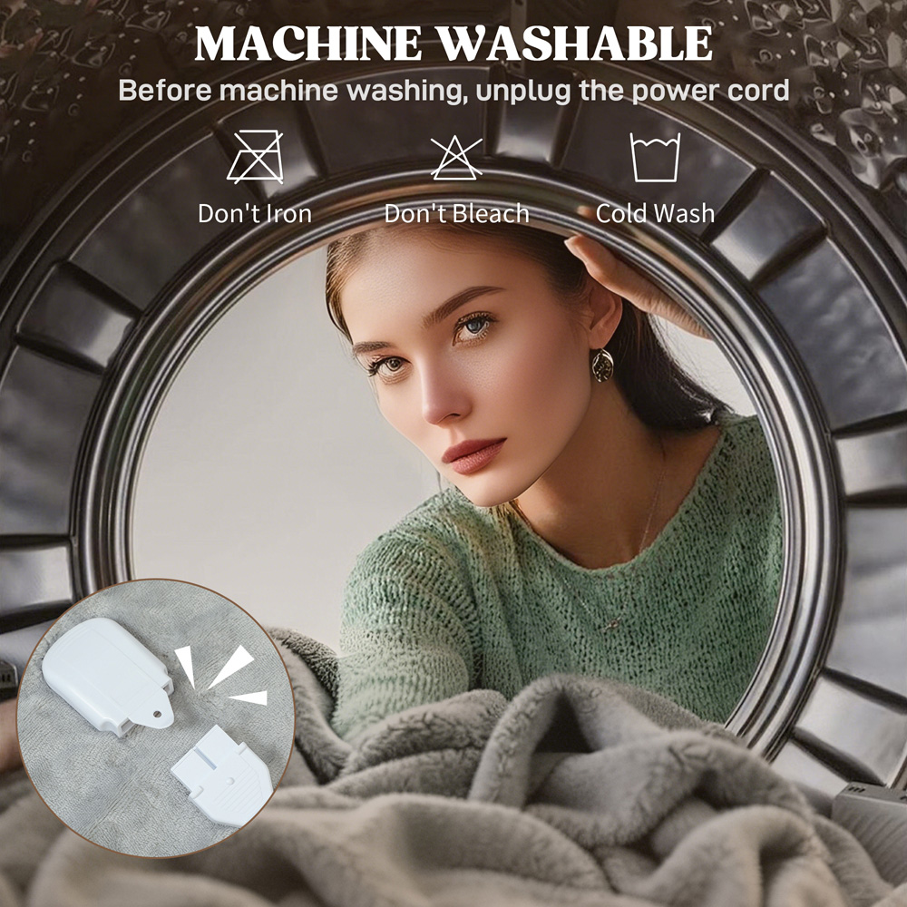 HOMCOM Grey 10 Heat Level Electric Blanket Image 6