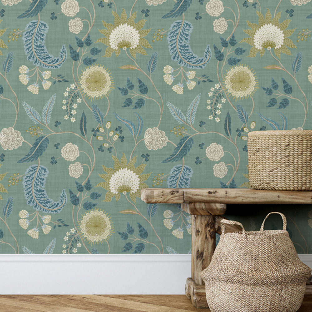 Esselle Home Fable Trail Seafoam Wallpaper Image 4