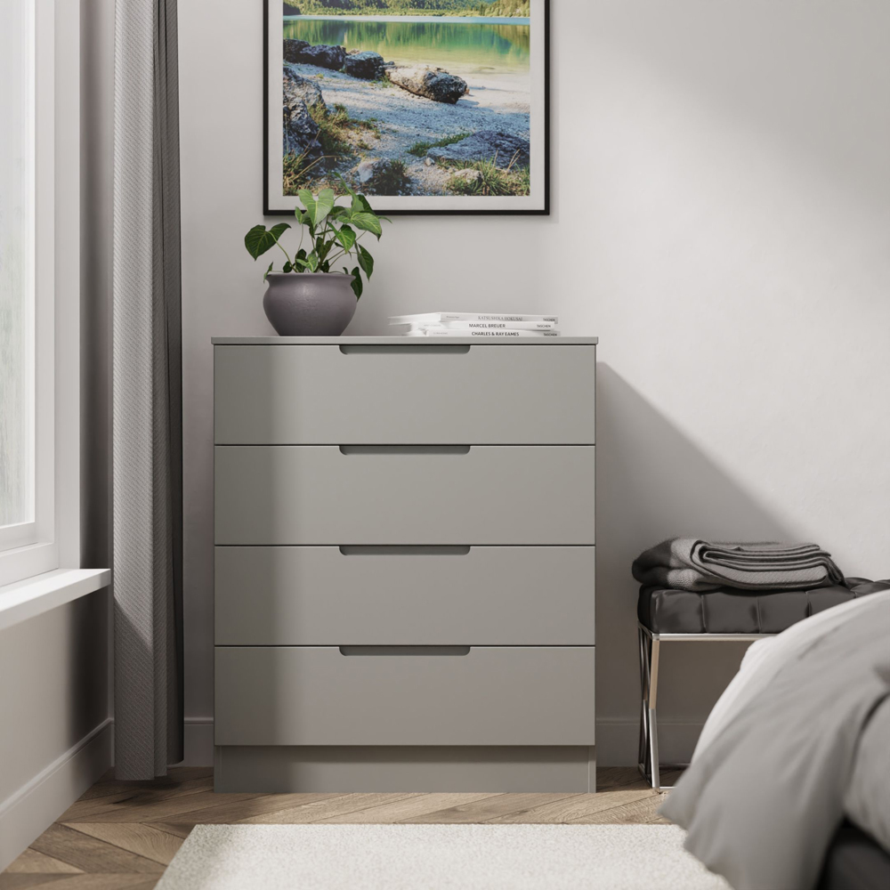 Crowndale Milan 4 Drawer Dusk Grey Chest of Drawers Ready Assembled Image 7