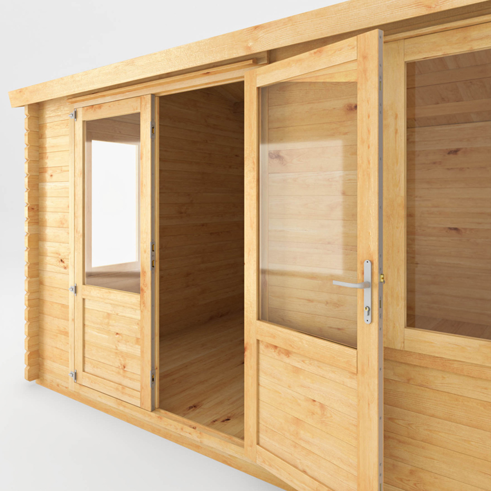 Mercia 16.7 x 13.1ft Home Office Log Cabin with Side Shed Image 3