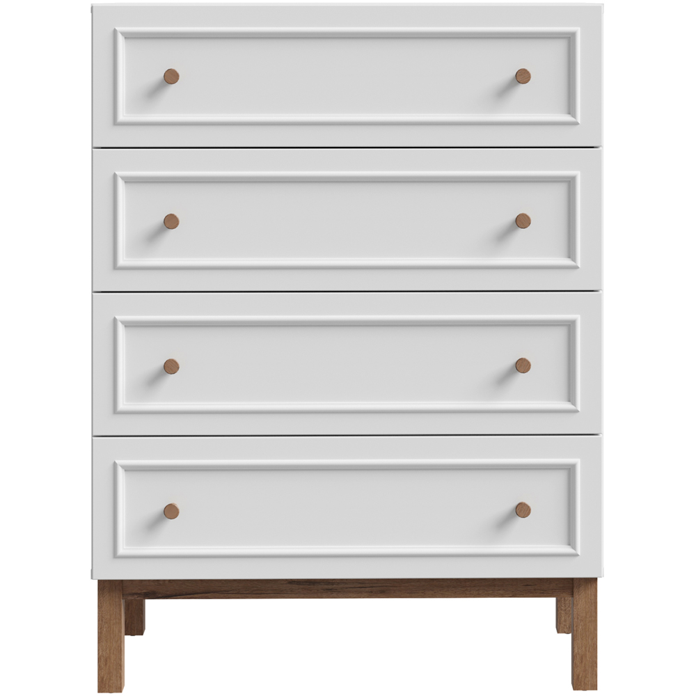 Florence Wensley 4 Drawer Light Grey and Oak Chest of Drawers Image 3