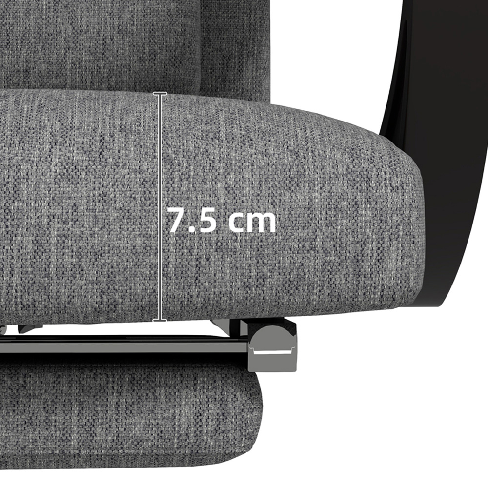Portland Dark Grey Height Adjustable Recliner Home Office Chair with Lumbar Support Image 3