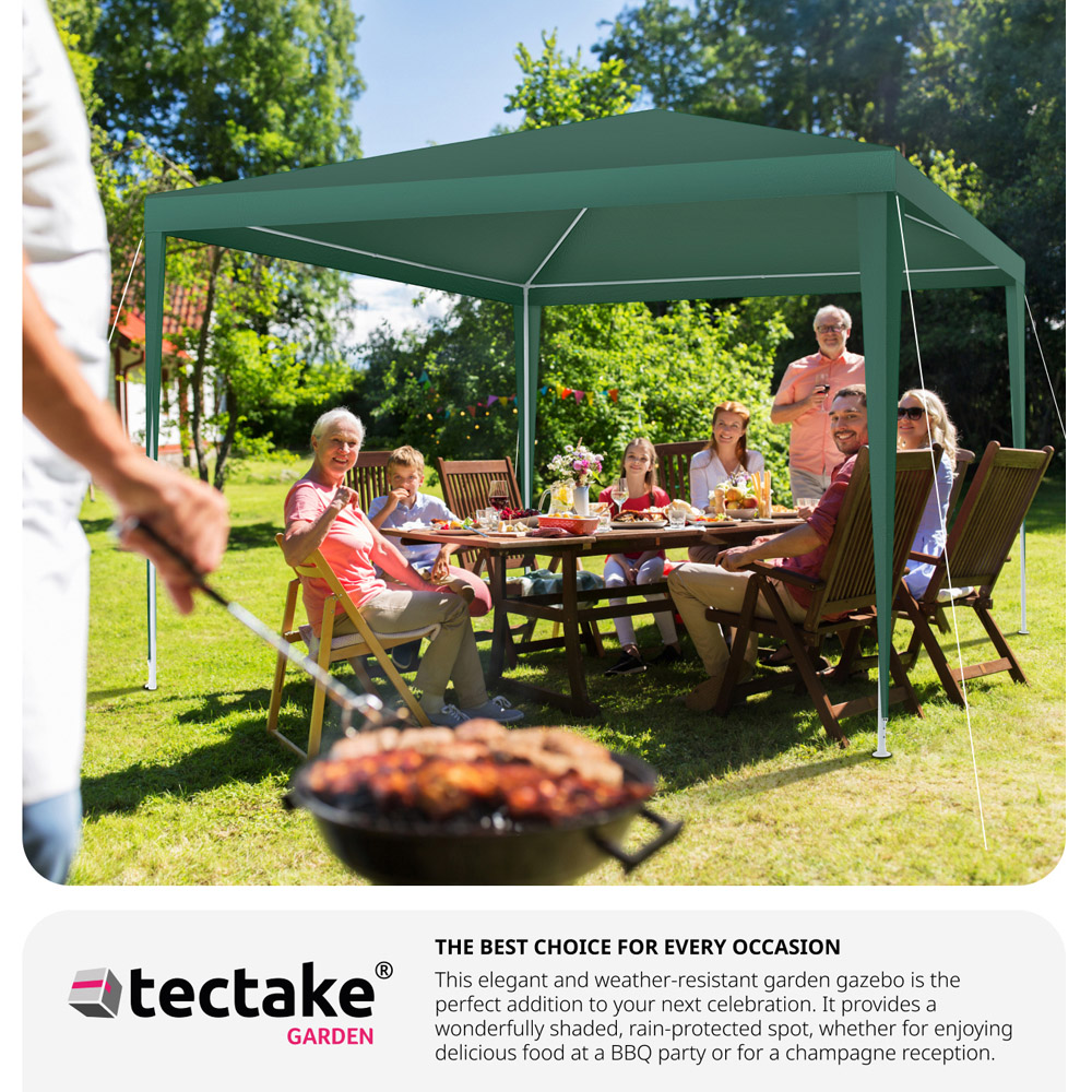 tectake Kara 3 x 3m Green Water and UV Resistant Gazebo Image 7