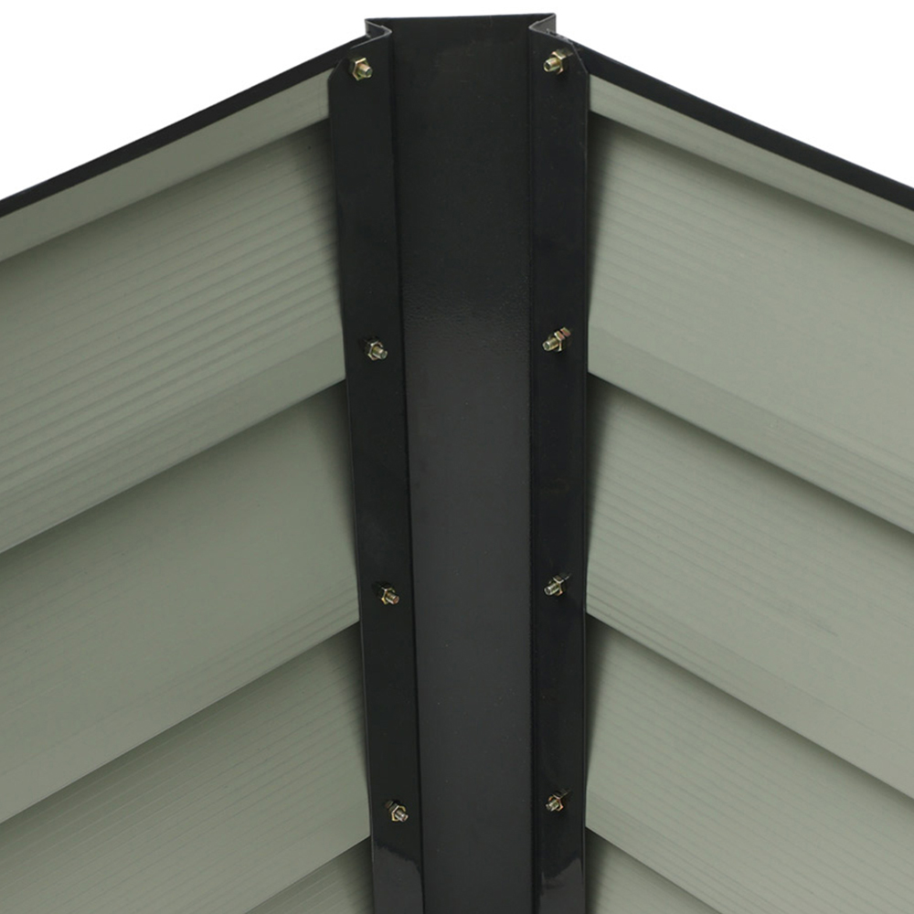 Living and Home 3.7 x 3.7ft Black L-Shaped Weather Resistant Steel Raised Garden Bed Image 3