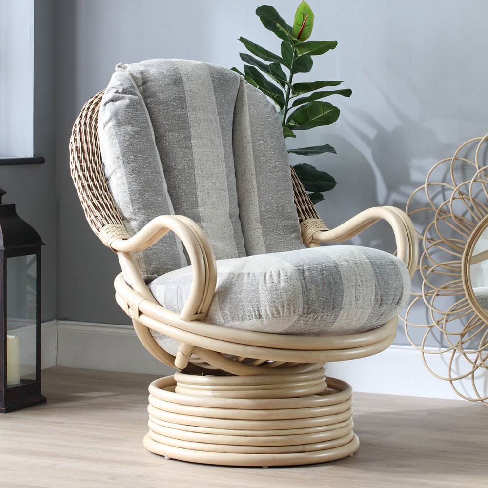 Desser Furniture Dijon 3 Seater Natural Wash Athena Stripe Sofa Set Image 7