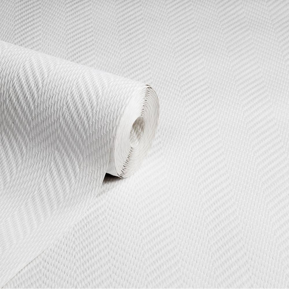 Anaglypta Herringbone Embossed White Wallpaper Image 2