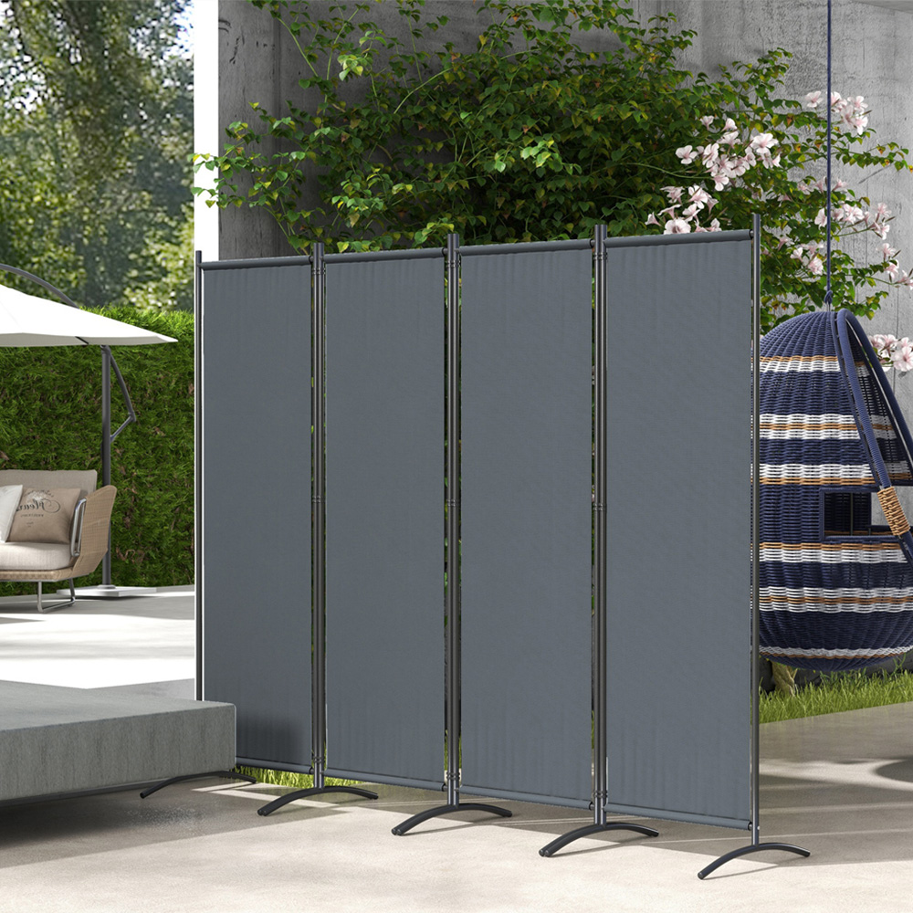 Outsunny 4 Panel Folding Portable Privacy Panel for Garden 5.6ft Image 4