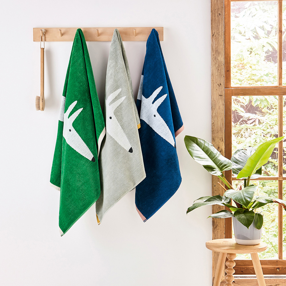 Scion Mr Fox Large Mint Leaf Bath Sheet Image 2