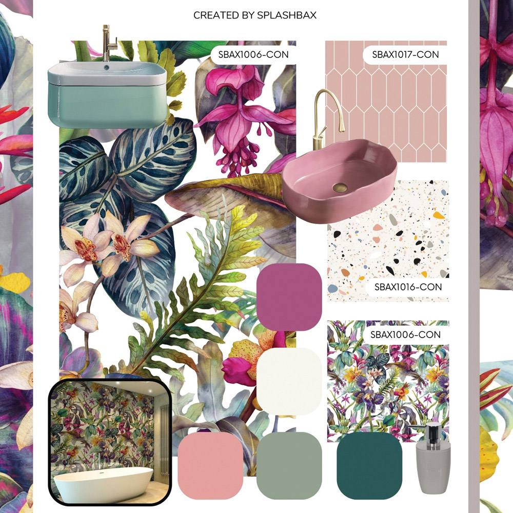 Splashbax Premium Artisan Floral Dream Di Bond Shower Panel 2400 x 1220mm Image 8