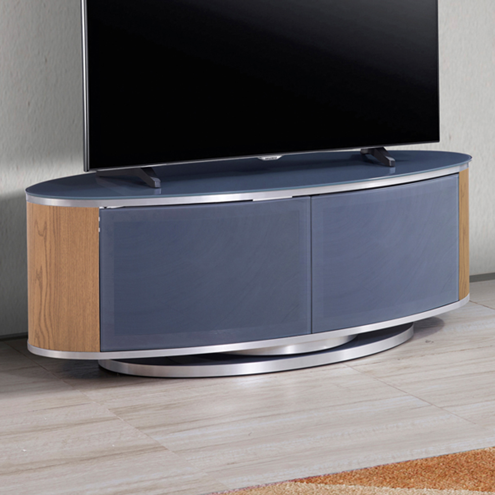 MDA Designs Luna 2 Door Grey and Oak TV Cabinet Image 1