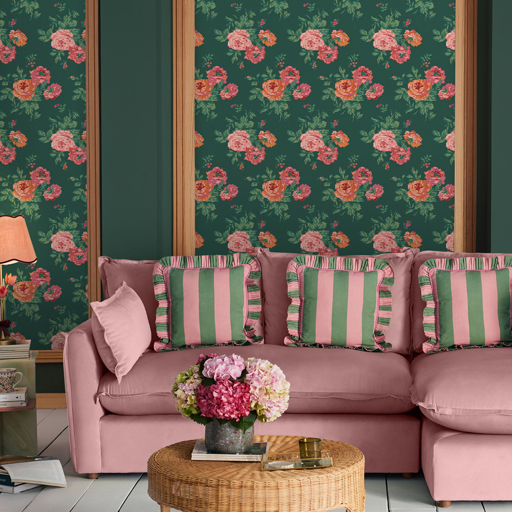 Cath Kidston Archive Rose Green Wallpaper Image 3