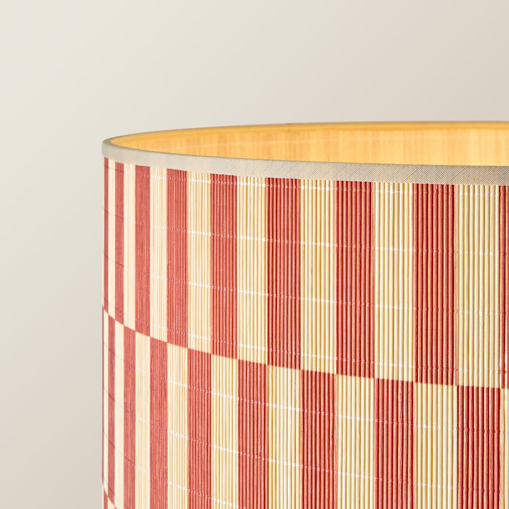 ValueLights Hiru Orange Checkerboard Bamboo Shade Shelf Tripod LED Floor Lamp with Bulb Image 5