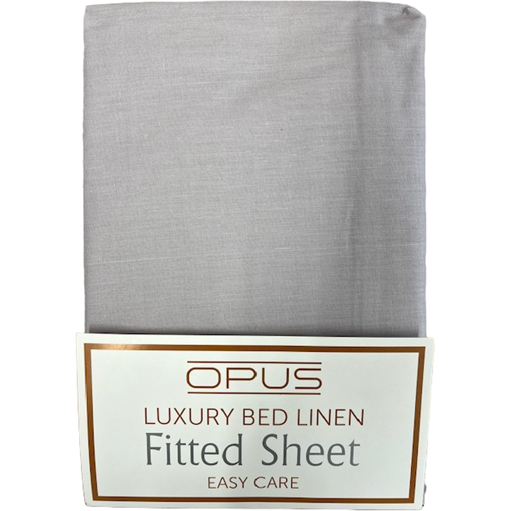 Opus King Size Silver Polycotton Fitted Bed Sheet Image 3