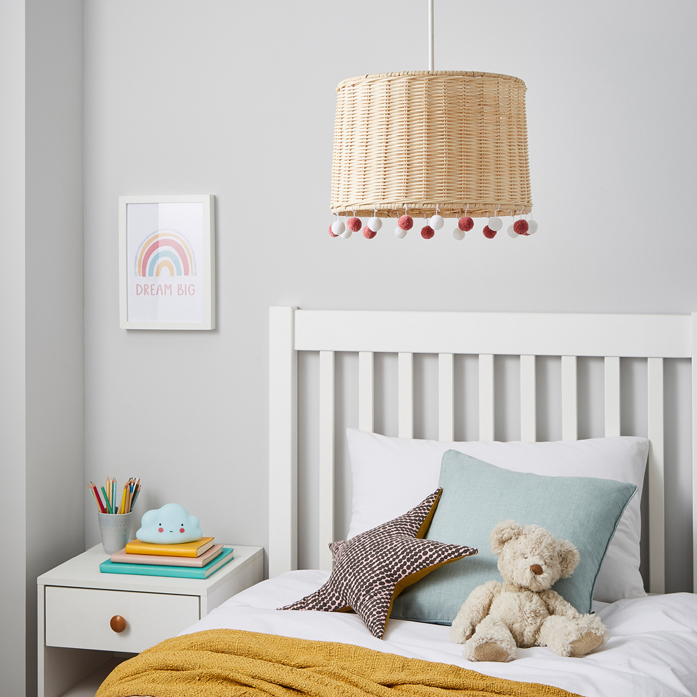 Glow Easyfit Natural Pompom Rattan Pendant Shade Image 5