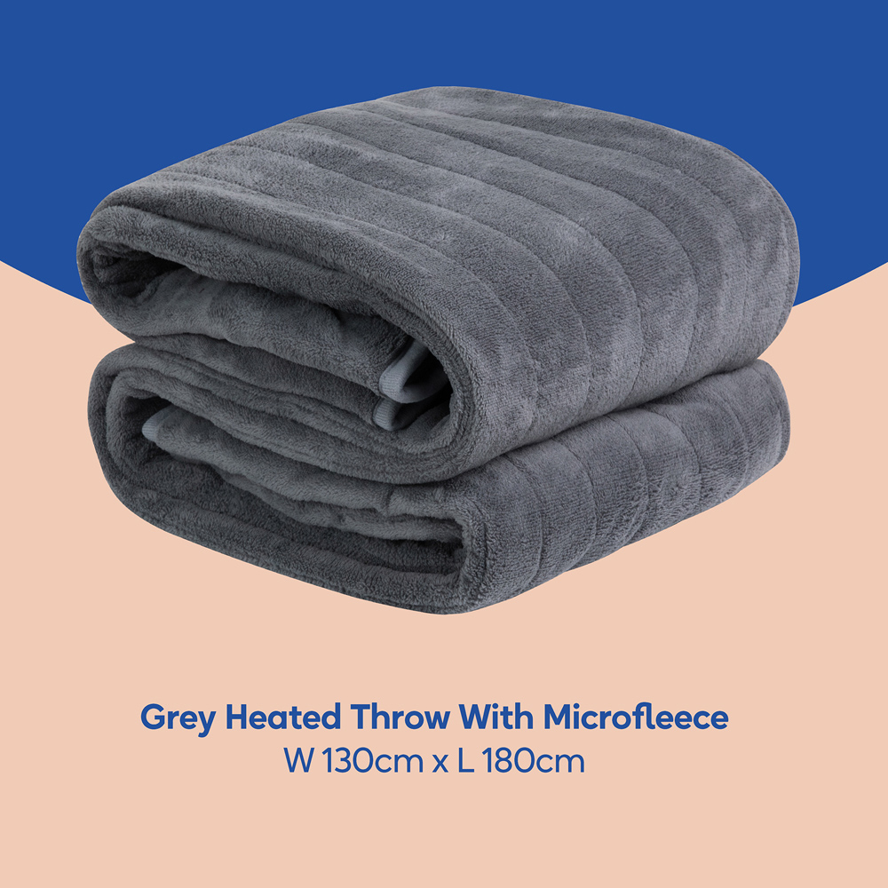 Russell Hobbs RHHT1004GR Grey Microfleece Heated Throw 180 x 130cm Image 9