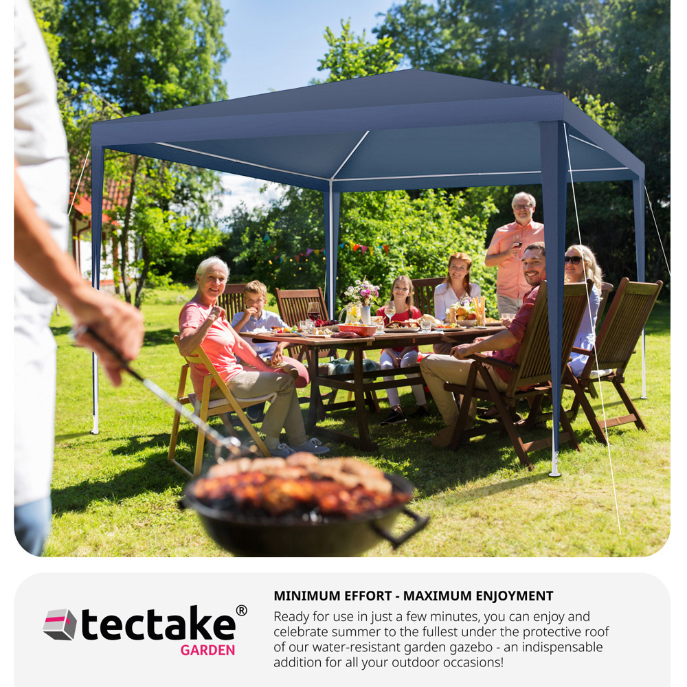 tectake Baraban Blue 3 Side Panel Gazebo Image 7
