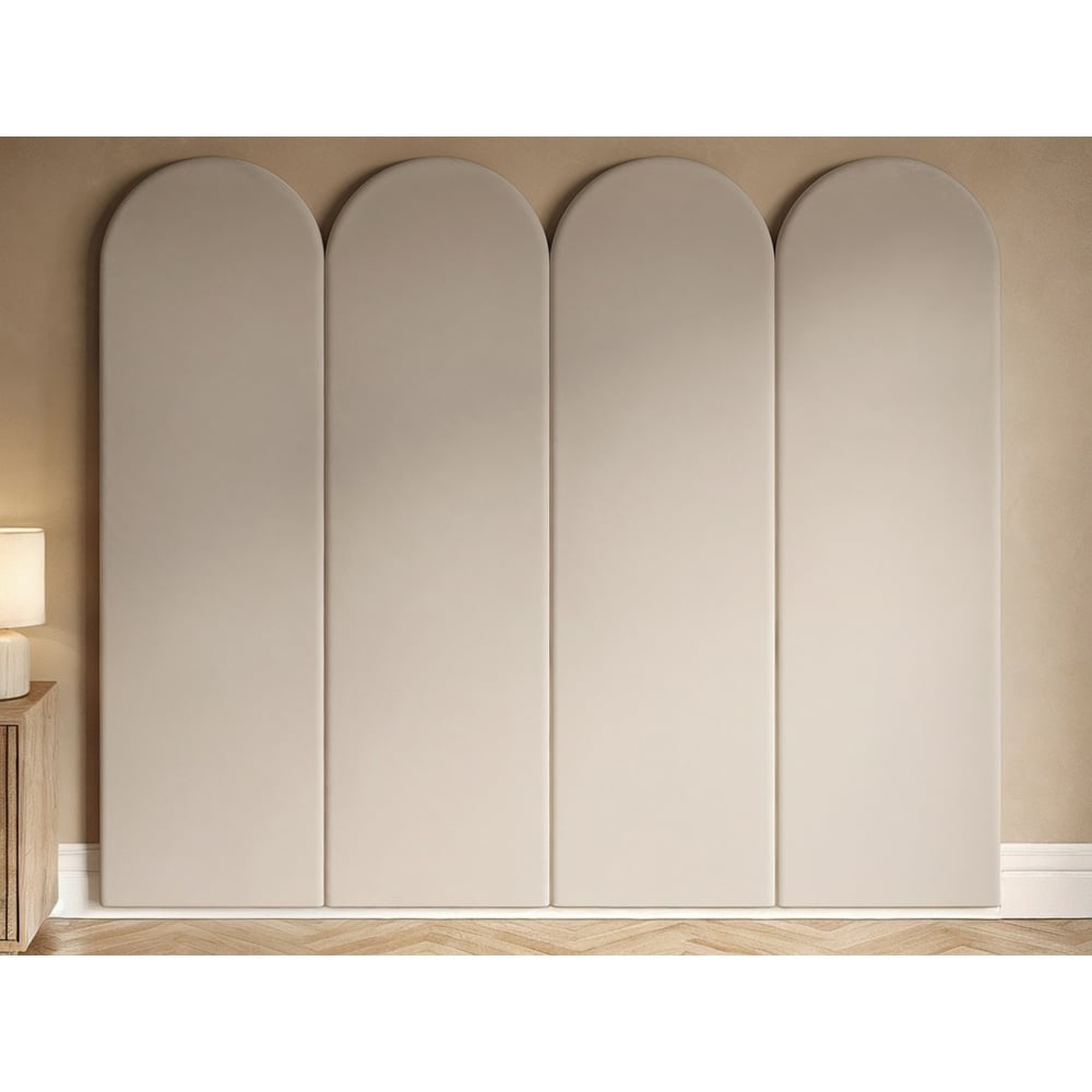 Solace+Co Cirrus Beige Velvet Headboard Panel 4 Pack Image 4