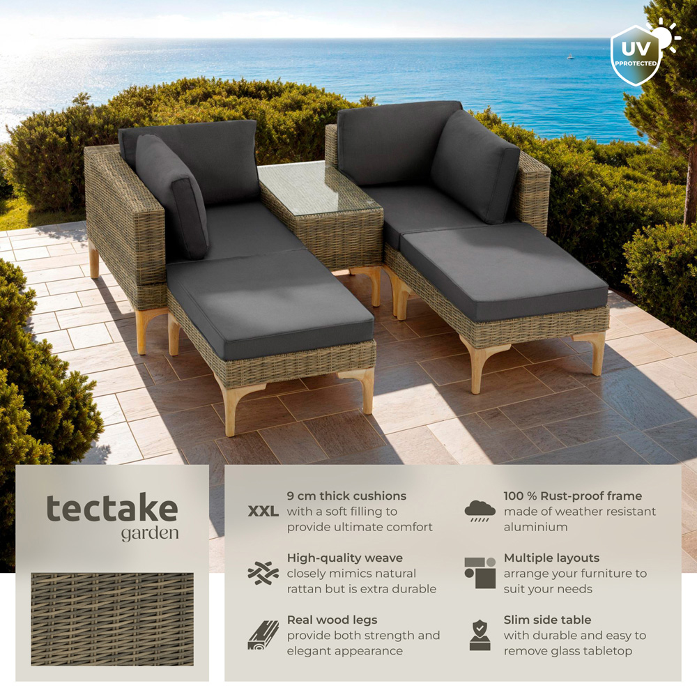 tectake Bellaria 4 Seater Nature Garden Furniture Set Image 6