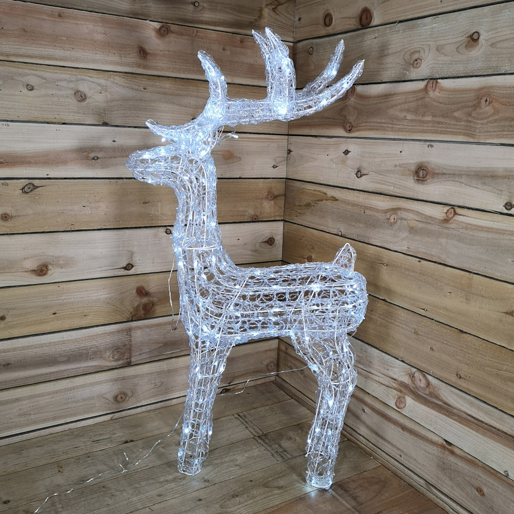 Samuel Alexander White Soft Acrylic Reindeer LED Christmas Decoration Image 4