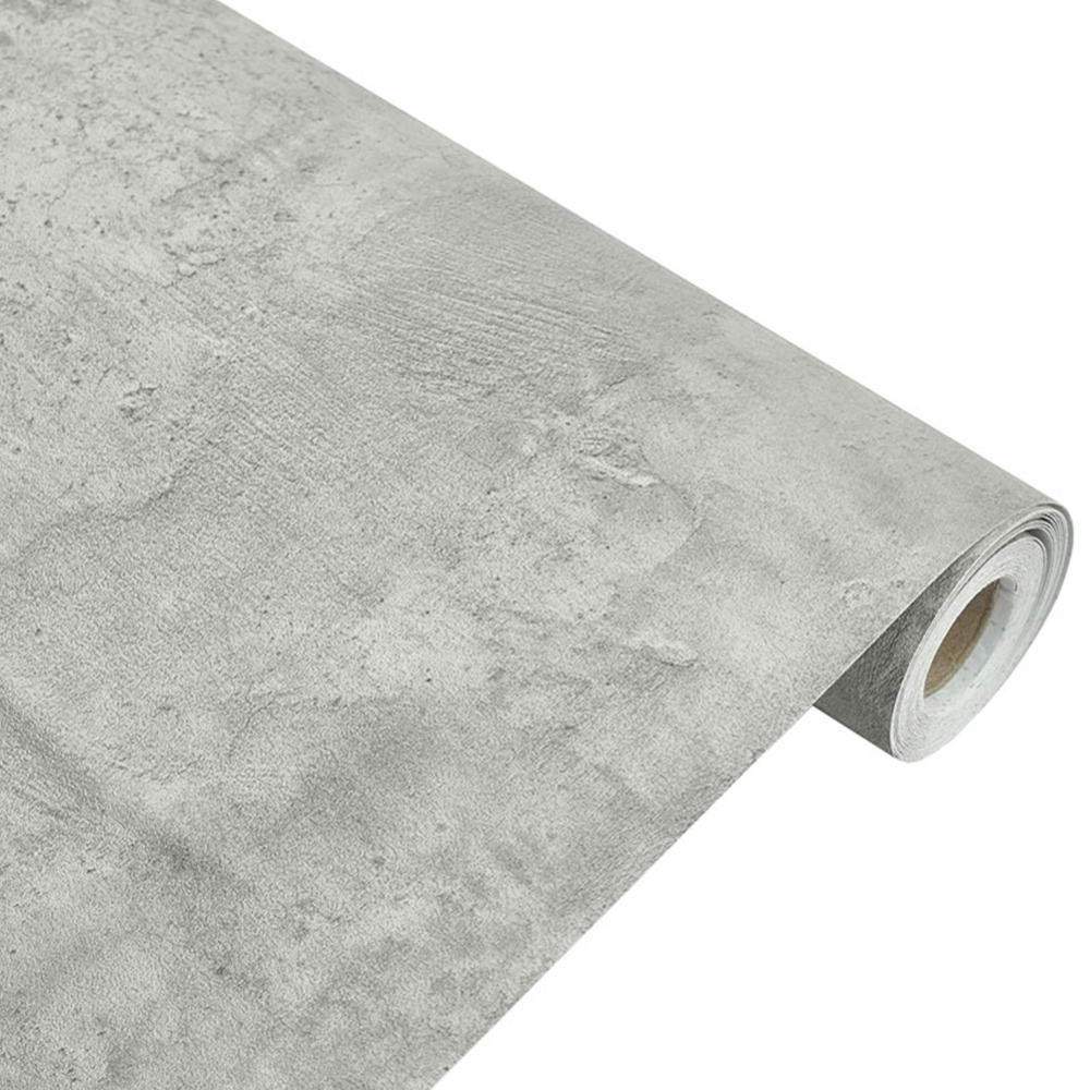 Living and Home PVC Industrial Cement Grey Wallpaper Image 3