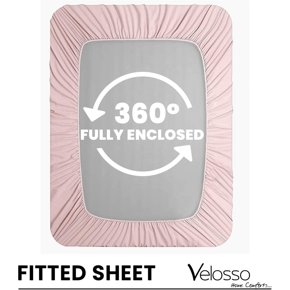 Velosso Microfibre King Size Pink Fitted Sheet Image 4