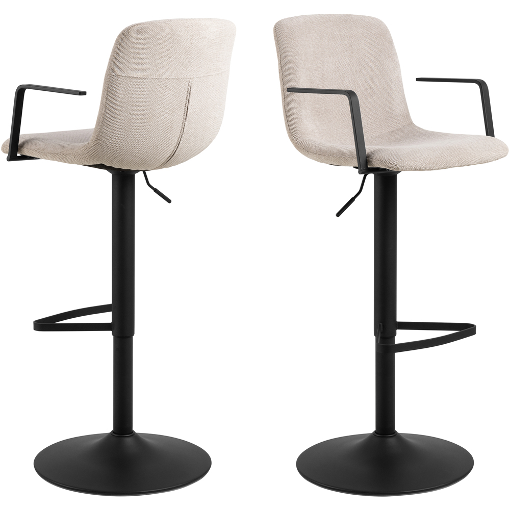 Florence Pablo Beige Swivel Bar Stool Set of 2 Image 2