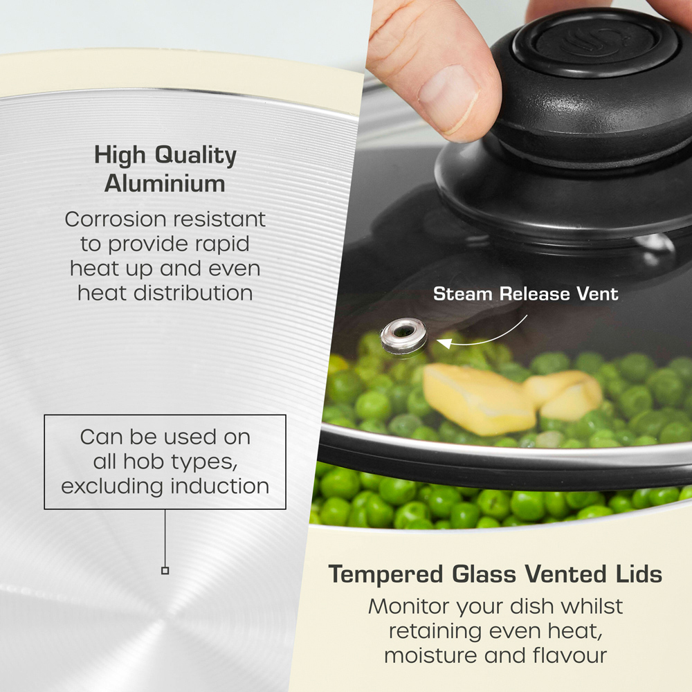 Swan Townhouse 14 Piece Cream Pan and Tools Set Image 3