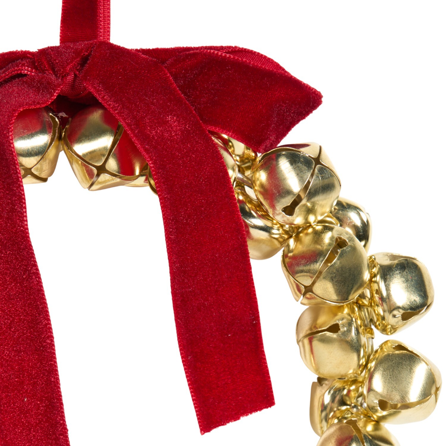 Jingle Bell Wreath Hanging Decoration Gold Image 3