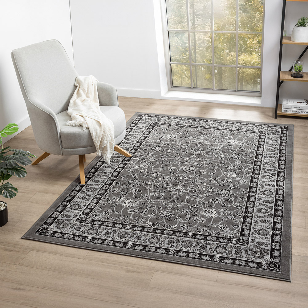 Desire Rugs Obsidian Grey Classical Traditional Rug 120 x 170cm Image 2