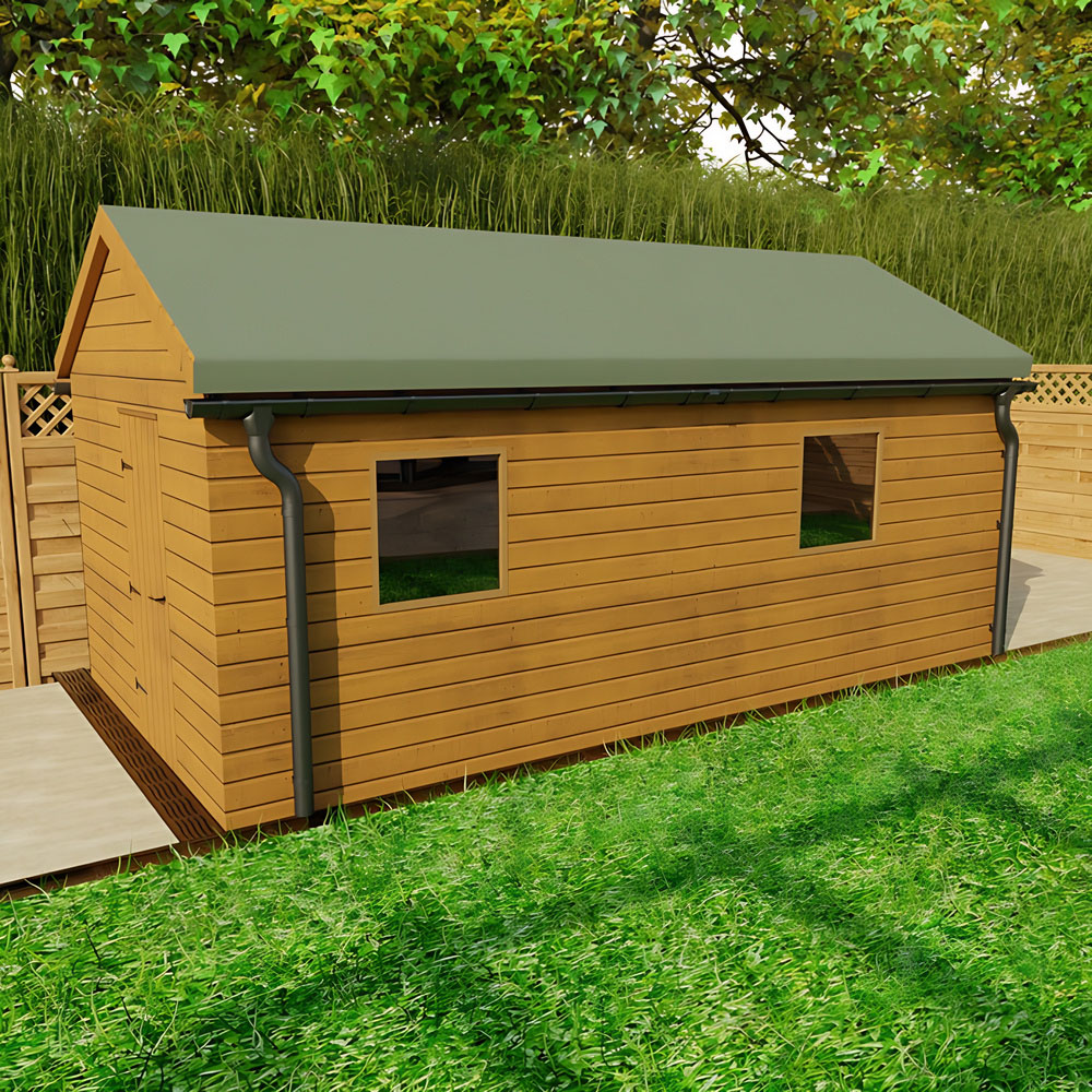 Galeco 12 x 6ft to 20 x 12ft Apex Garden Shed Graphite Steel Standard Gutter Kit Image 2