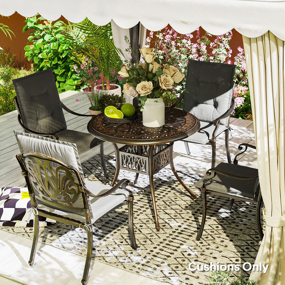 Outsunny Light Grey Garden Chair Cushions 50 x 50cm 4 Pack Image 5