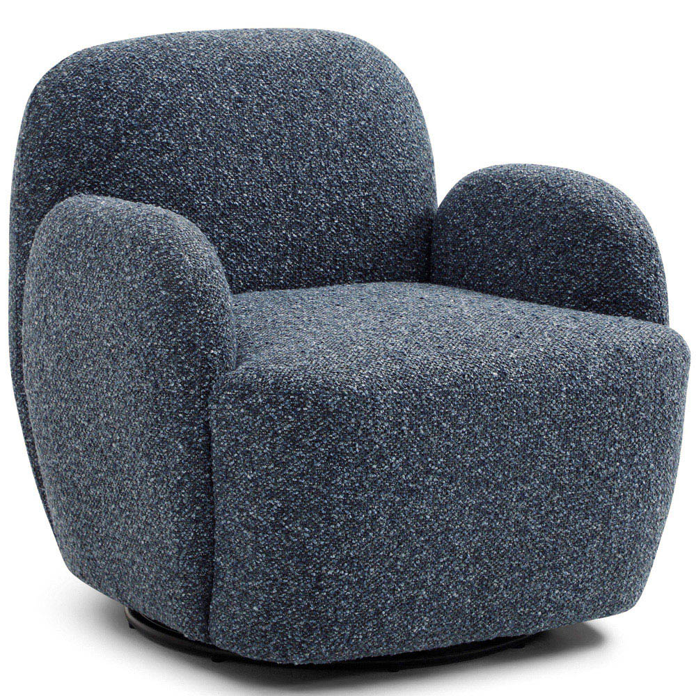 Mabel Navy Boucle Swivel Armchair Image 3
