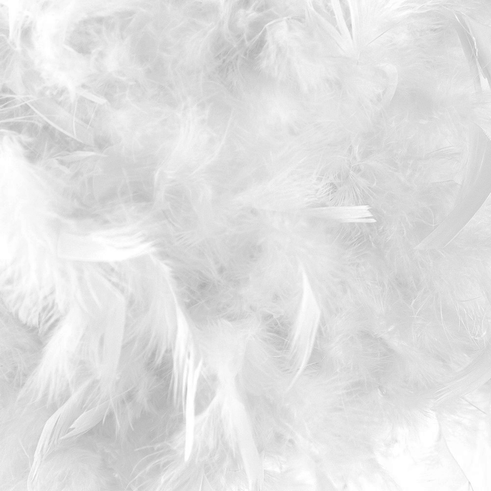 Happy Homewares White Feather Drum Pendant Shade with Clear Acrylic Droplets Image 3