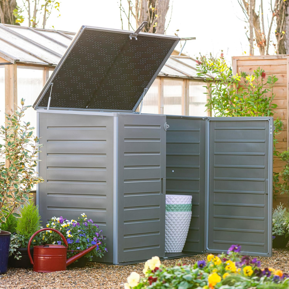 Garden Gear 1170L Grey Outdoor Storage Shed with Lift-Up Lid Image 4