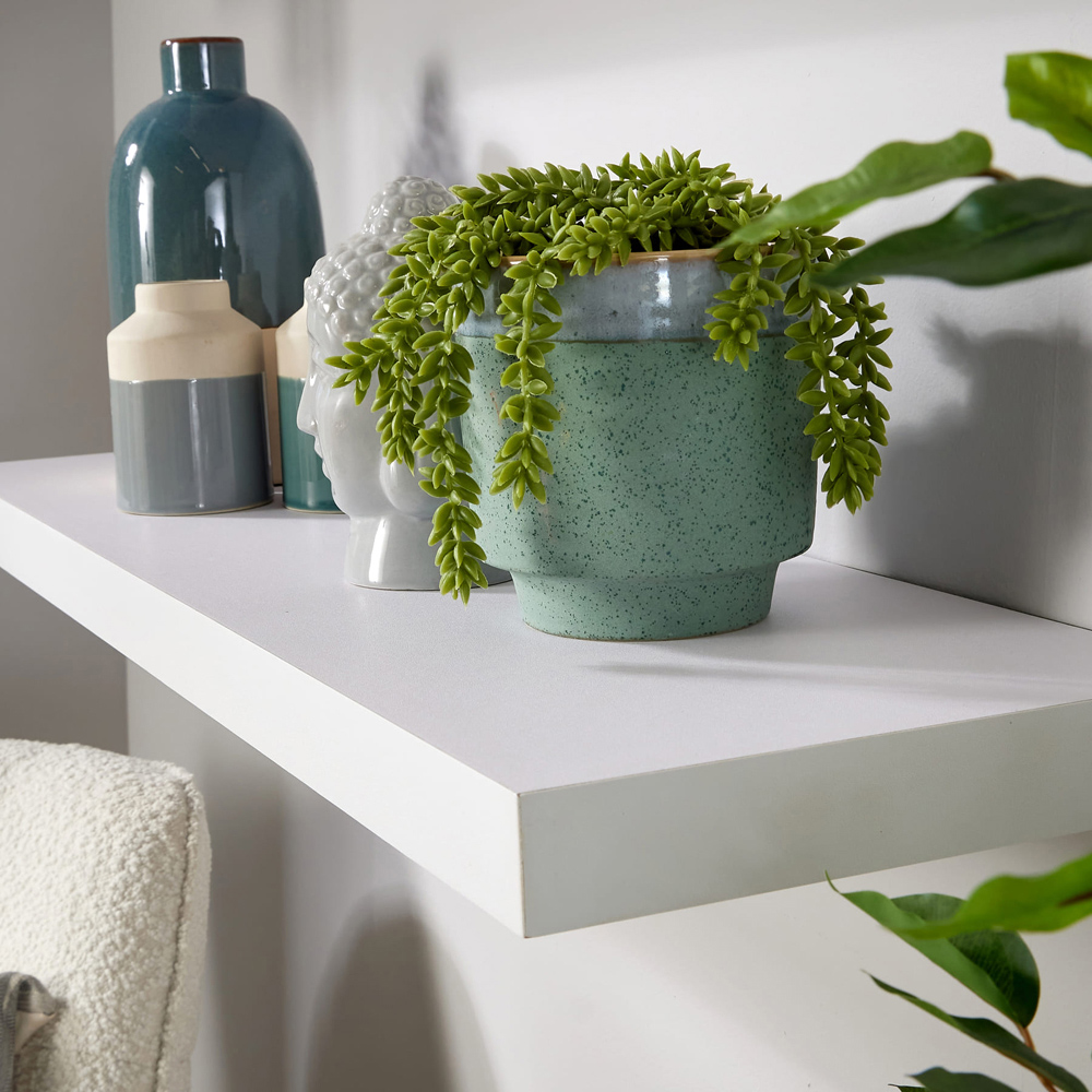 Home Source Cloud 80cm White Floating Wall Shelf Set of 2 Image 4