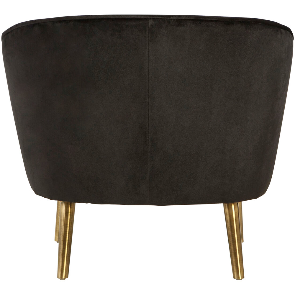 Premier Housewares Louxor Black Velvet Round Chair Image 4