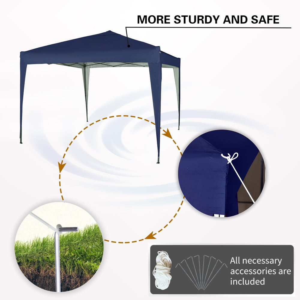 Blue Pop Up Outdoor Gazebo 2 x 2m Image 8