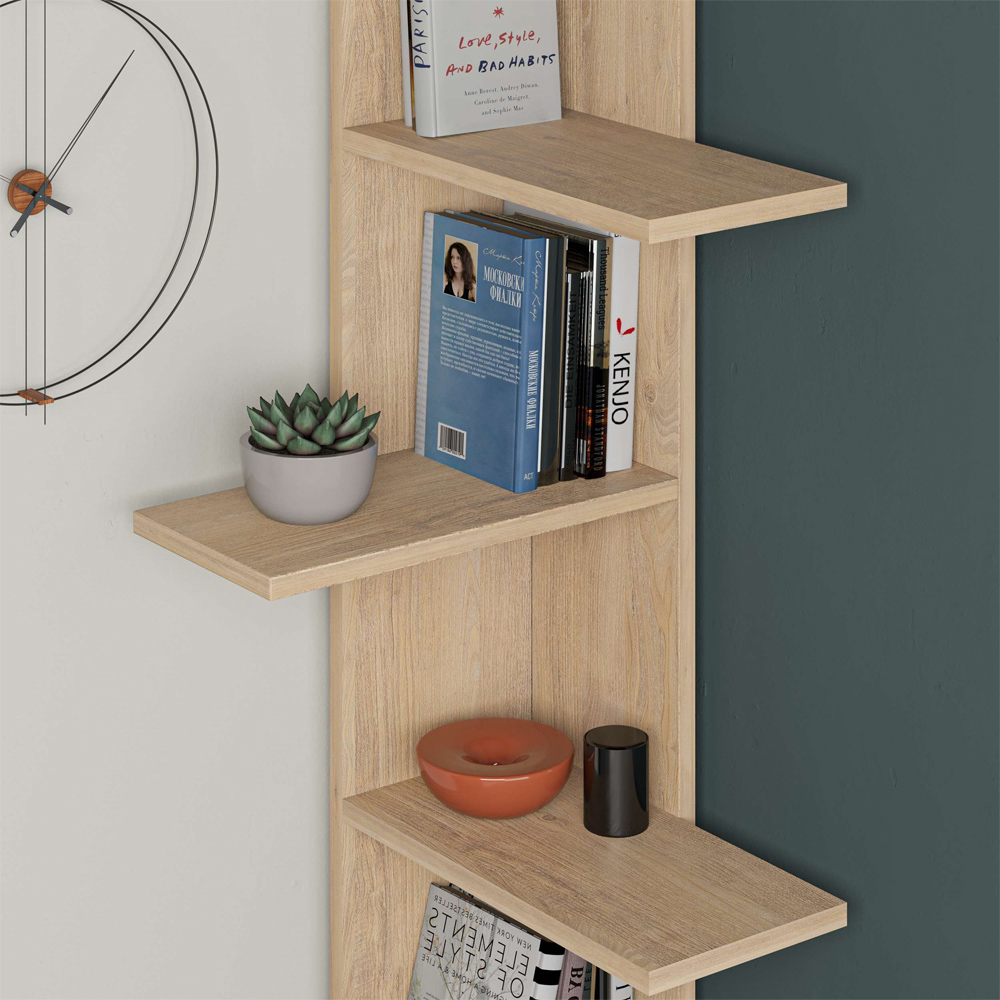 Decortie Saso Oak 5 Tier Medium Corner Display Unit Image 3