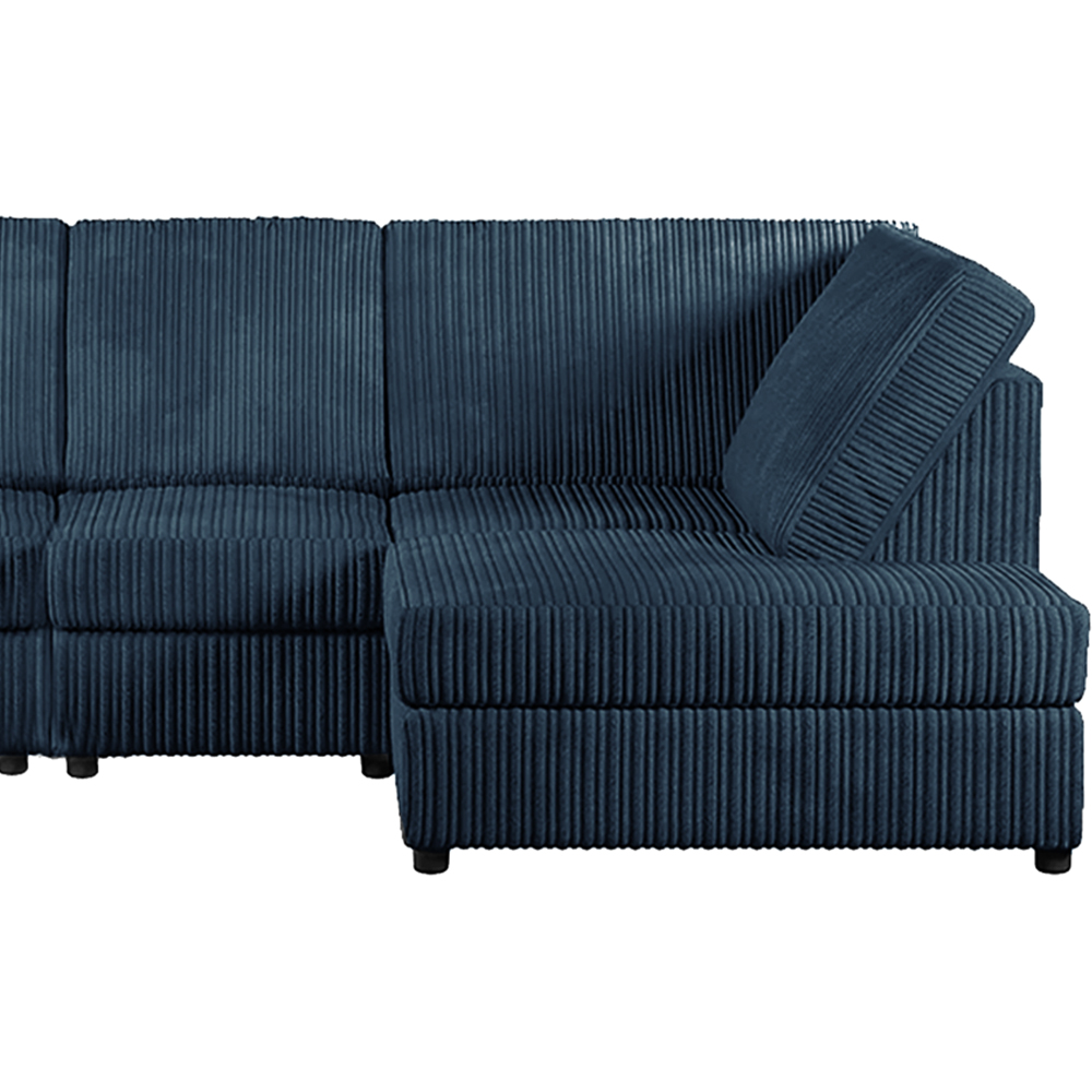 Luxor 4 Seater Navy Blue Jumbo Cord Right Hand Facing Full Back L Shaped Corner Sofa Set Image 4