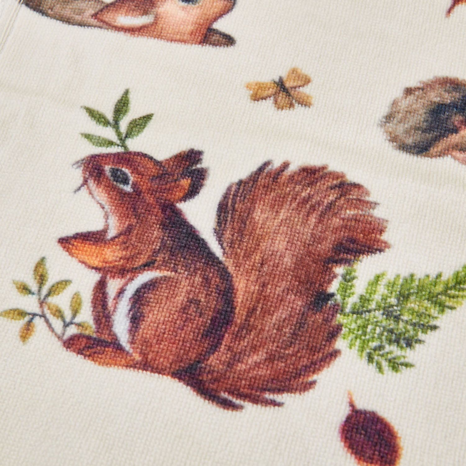 Woodland Scene Hand Towel - White Image 2