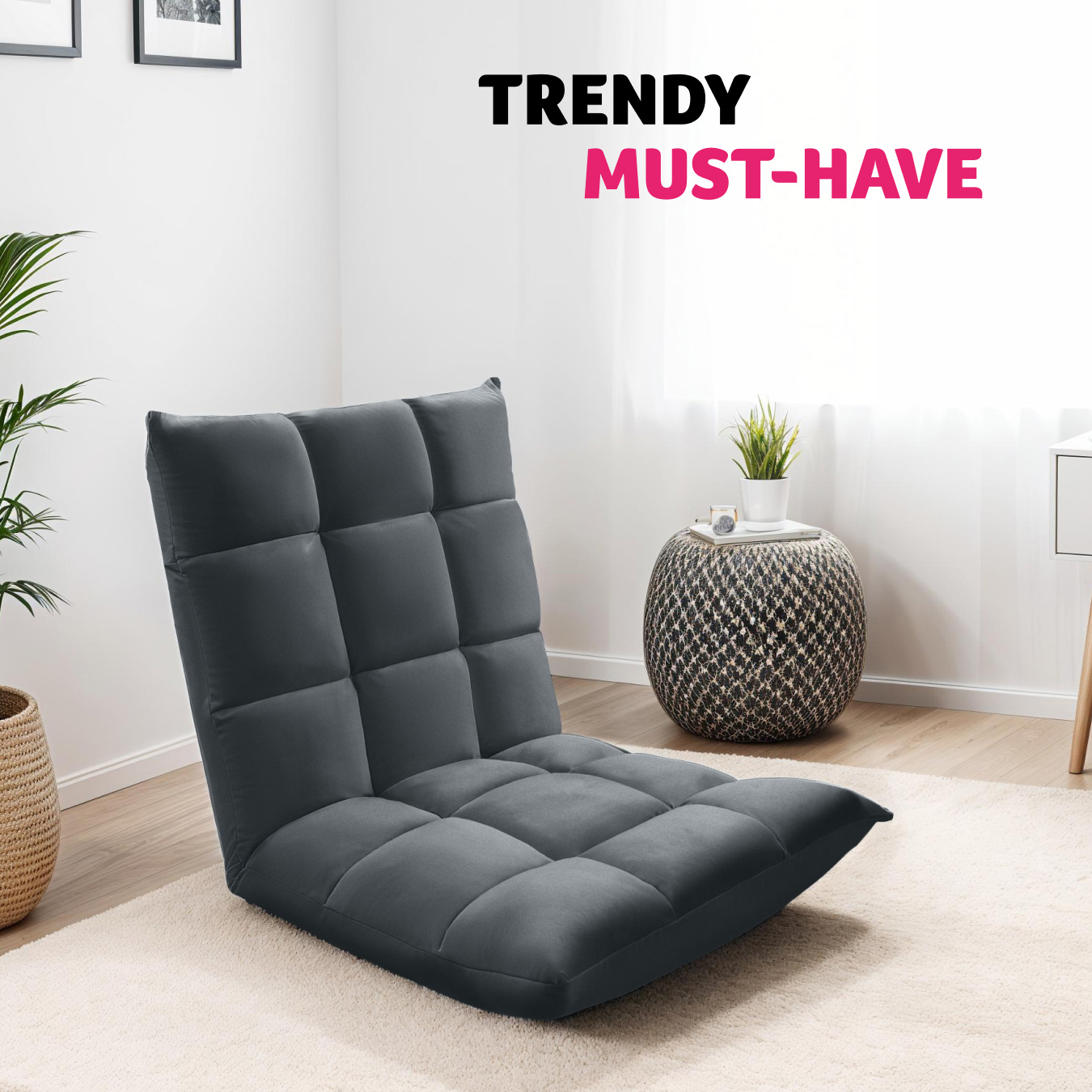 tectake Snooze 2 in 1 Grey Recliner Armchair and Lounger Image 4