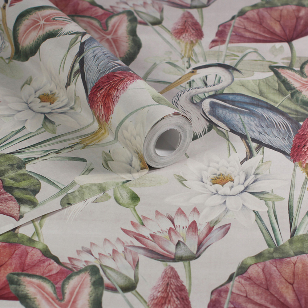 Esselle Home Waterlily Lake Linen Multicolour Wallpaper Image 2