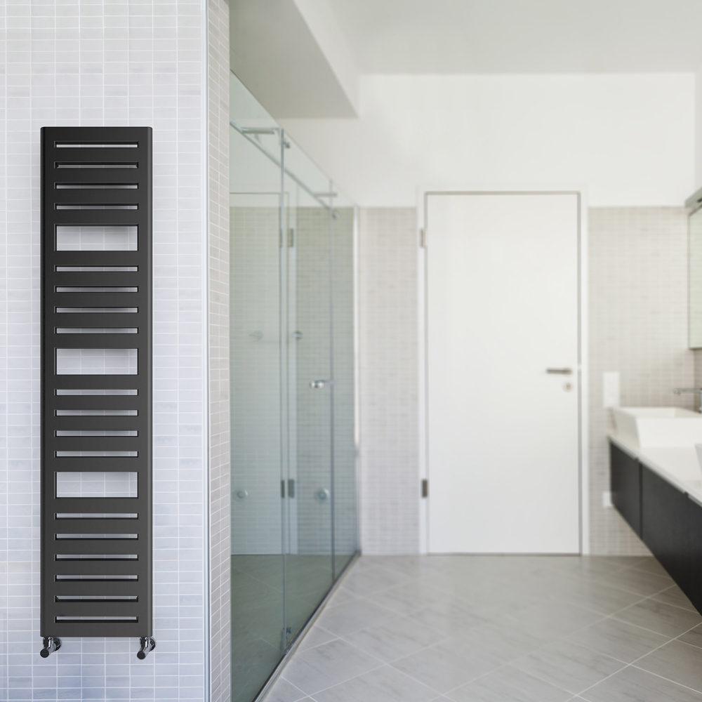 Terma Salisbury Metallic Black Heated Towel Rail 1316 BTU 1360 x 300mm Image 5