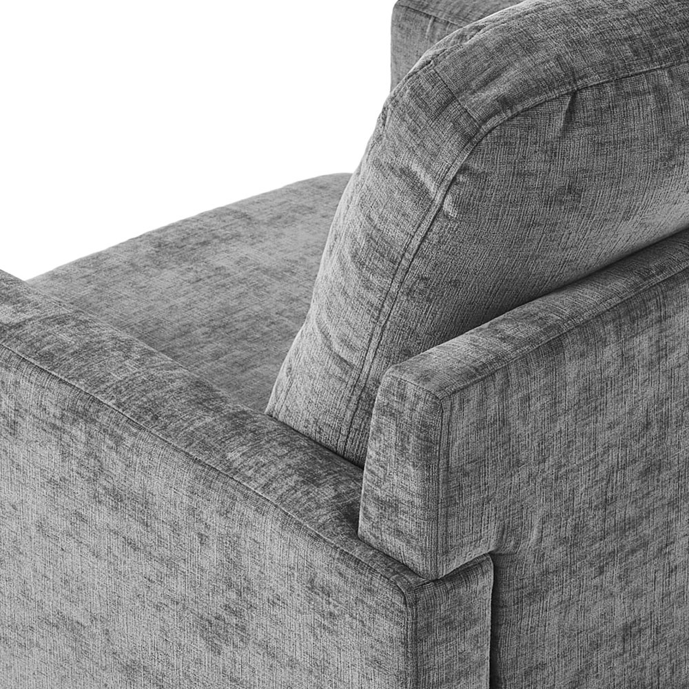Living and Home Grey Chenille Swivel Lounge Chair Sofa Image 5