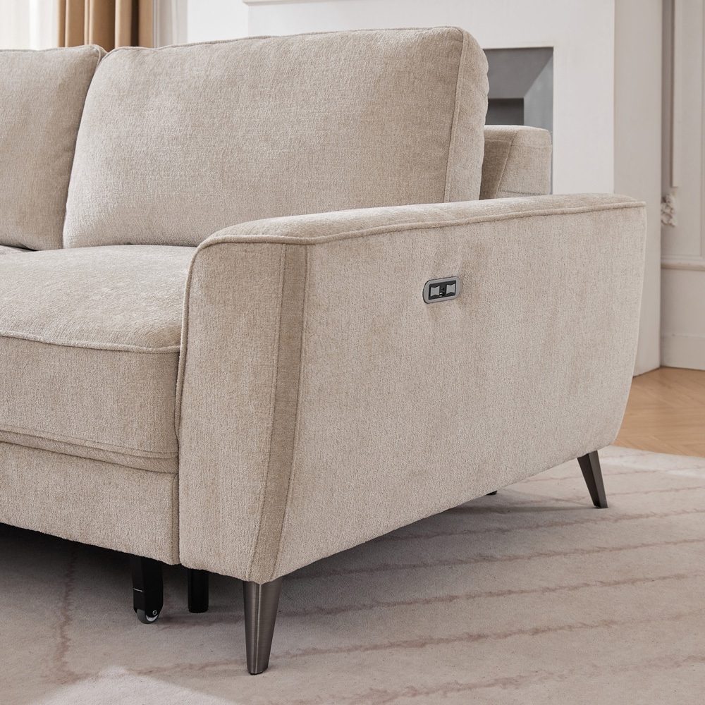 Bensonhurst 2 Seater Beige Right Hand Facing Power Bed with Wireless Remote Image 5