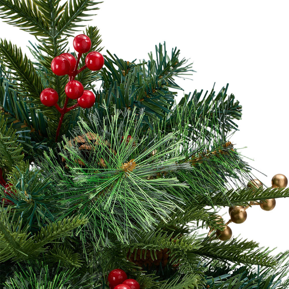 Living and Home Pre-Lit Artificial Christmas Tree Urn Filler with Berries 55cm Image 3