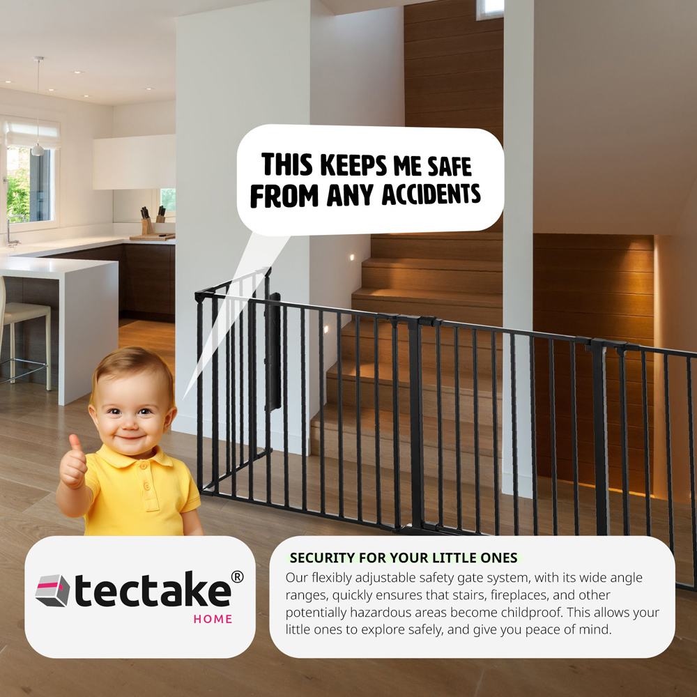 Tectake 5 Section Baby Gate with Security Lock Image 7