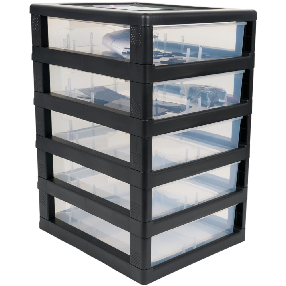 Black Tower Unit With Dividers - Black Image 3