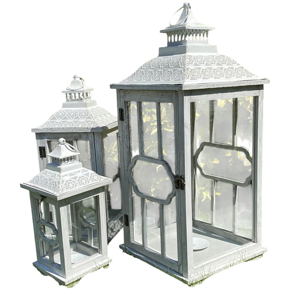 Acacia Home 3 Piece Wooden Lanterns Set Image 3