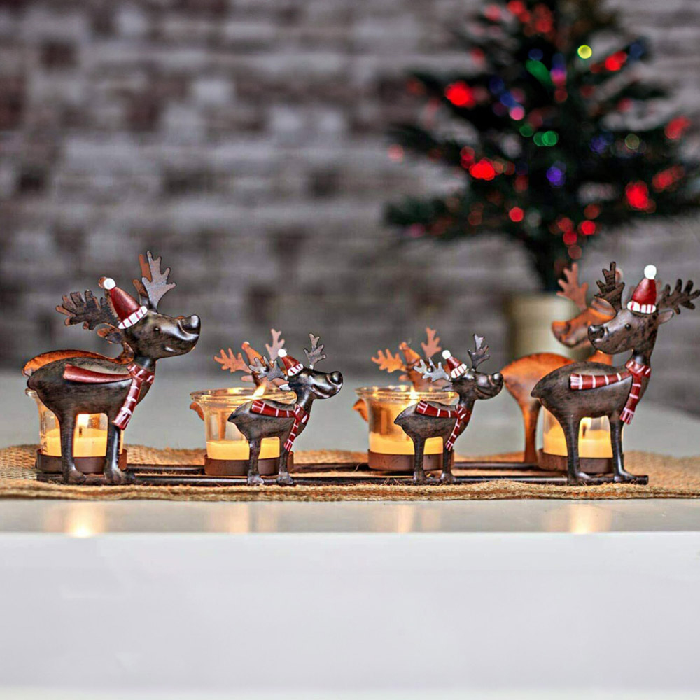 Marco Paul Reindeer Tea Light Gass Holder Image 2